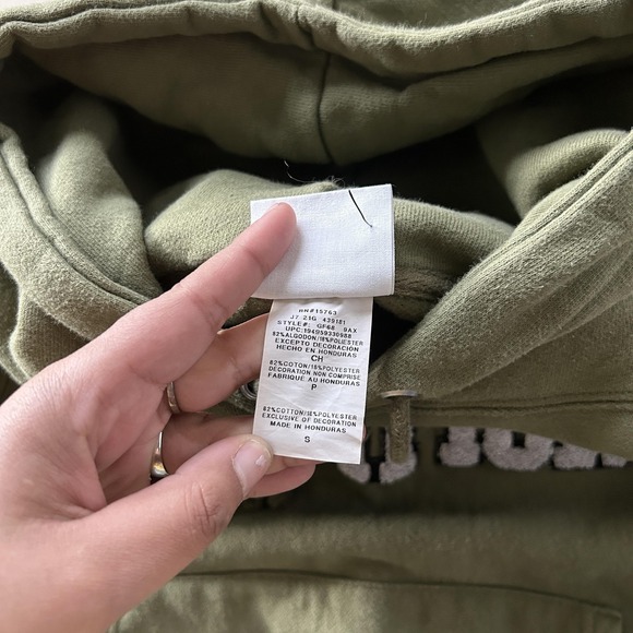 Champion Hoodie Mens Small Green Reverse Weave Embroidered Logo Pullover - Picture 7 of 8